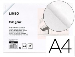 10h papel dibujo Liderpapel Lineal A4 130g/m² sin recuadro